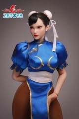 1/6 Chun Fighter Female Head Sculpt Movable Eyes For 12″ PHICEN Hot Toys Figure