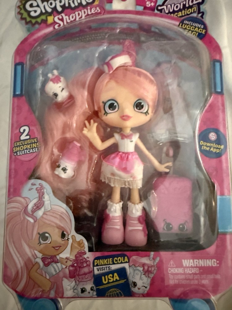 Shopkins Shoppies Doll Pinkie Cola Visits USA World Vacation S8 NIB