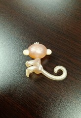WowWee Fingerling Mini From Blind Bag Clear Pink Plastic Monkey Used Fast Ship