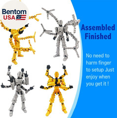 T13 3D Action Figure Set (Assembly Completed) 2 Pcs, 3D Printed Multi-Jointed, T