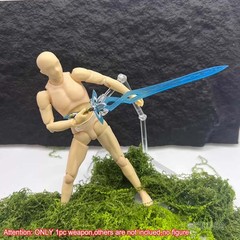 Single Painted 1/12 Blue Sword Weapon Model For 6″ Action Figure Decor