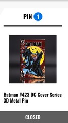 🦇 Batman #423 DC Cover Series 3D Metal Pin GOLD CHASE VARIANT /75 🦇