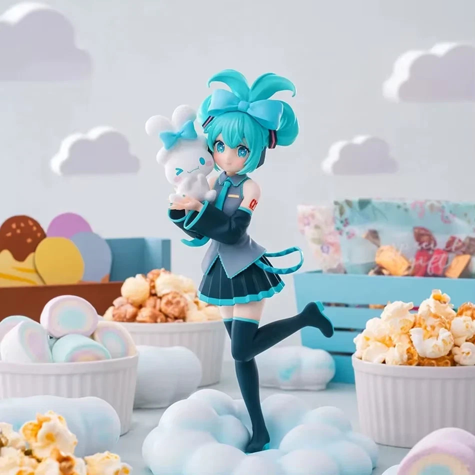 Hot 21CM Anime Hatsune Miku X Cinnamoroll Figure Anime Peripheral Collectible