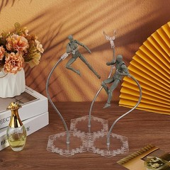 8PCS Action Figure Stand with Adjustable Metal Support Arm, Action Figure Clear