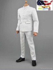 1/6 WHITE Chinese tunic suit Kung Fu Ip Man school Uniform set for hot toys❶USA❶
