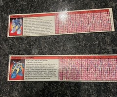 1985 TRANSFORMER AUTOBOT TWIN TWIST JUMPSTARTER TECH SPEC CARD SERIES 1 VINTAGE