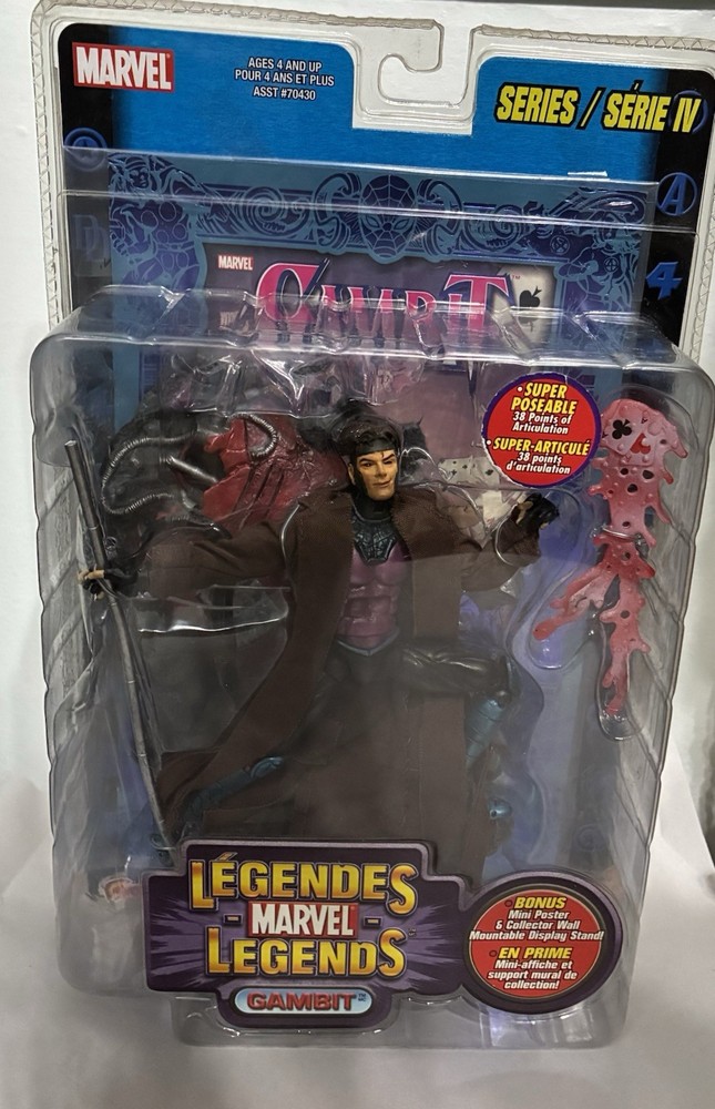 Marvel legends Gambit Figure Canadian Exclusive blue foil Edition 2004 Toy Biz