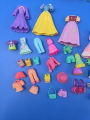 VTG Lot Of 15 Mattel Polly Pocket Disney Princess with Clothes And Accessories