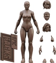 Coffee Brown 1:12 EPIC HACKS Blank Female Action Figure 6″ Boss Fight