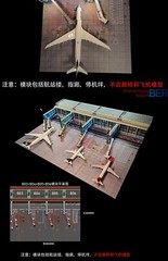 1/200 Airplane Airport Module Terminal Apron Model with Lighting Scene DIY Toy