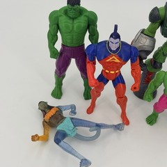 Marvel DC Super Hero Action Figures Lot Super Man Hulk Avatar Sharkboy 6 Pcs Y2K