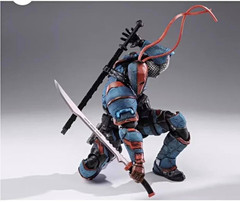 Deathstroke Batman Action Figure w/ Alt Head Hands Sword Staff