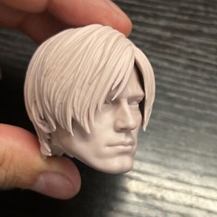 Unpainted 1/6 Game Leon Kennedy Head Carving Model Fit 12” Figure Body