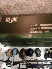 GI Joe Ammo Box (1990’s) Lot With Clothes And Accessories Weapons Figures