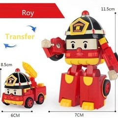 6Pcs Robocars Transformatie Robot Anime Action Figure Cartoon Toy ABS Plastic