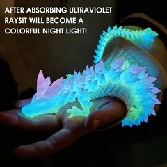 3D Printed Luminous Dragon Glow in Dark Articulated Desk Decor Kids Gift
