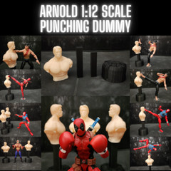 1 ARNOLD PUNCHING DUMMY, For 1:12 Scale Figures, Custom Design for 6″ Figures