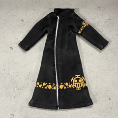 BW-LAW-LTC: 1/12 Black wired Coat for SHF One Piece Trafalgar Law