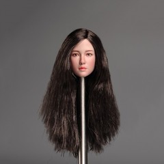 USA 1/6 Female Asian Black Hair Beauty Girl Head Sculpt Model For 12″ TBL Figure