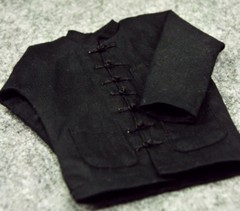 1/6 Kung Fu Shirt Chinese Traditional Man Suit Clothes Black Fit 12in Figure Toy