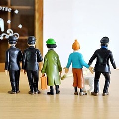 Original The Adventures of Tintin Action Figures 6 PCS Set Toy Cake Toppers NEW