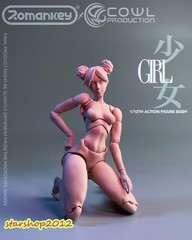 Romankey X COWL 1/12th Action Figure Girl Body 6inch Soldier Model with Head Toy