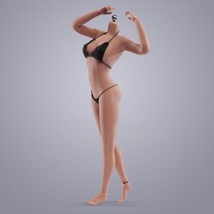 ANT 1/6 AB001S Suntan Skin Female Body Large Bust Breast 12inch Seamless Figure