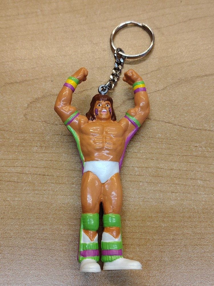 1990 Applause Ultimate Warrior Wrestling Figure Keychain New Deadstock WWF