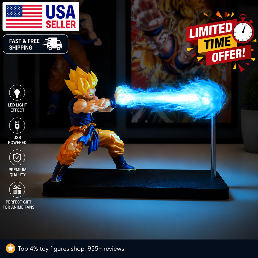 Dragon Ball Z Goku LED Figure Lamp Kamehameha Anime Collectible Display Toy ✅