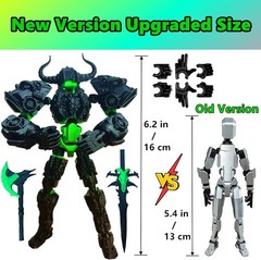 Titan 13 Fully Articulated Action Figure – Customizable Anime Robot, 2″ Black