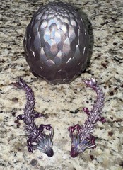 Crystalynx Dragons Twin Dragons Silver & Purple Egg #43