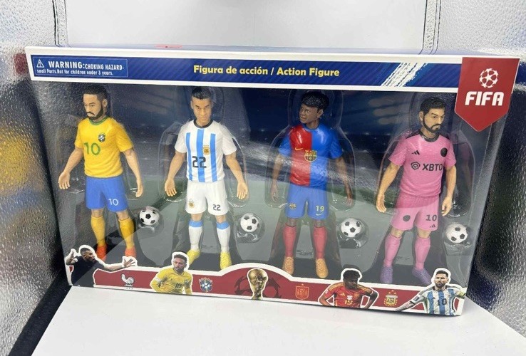 FIFA Lionel Messi Neymar Jr Lamine Yamal Julian Alvarez 4-Pack Figures Set NEW