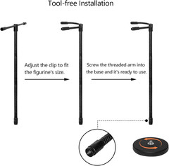 Action Figure Stand with Magnetic Base –Stop Motion Rig with Adjustable Dual-Arm