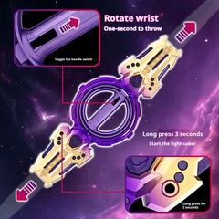 viral dual Lightsaber Glowing Laser Rotating Sword Toys Spark Spinning Sword Do