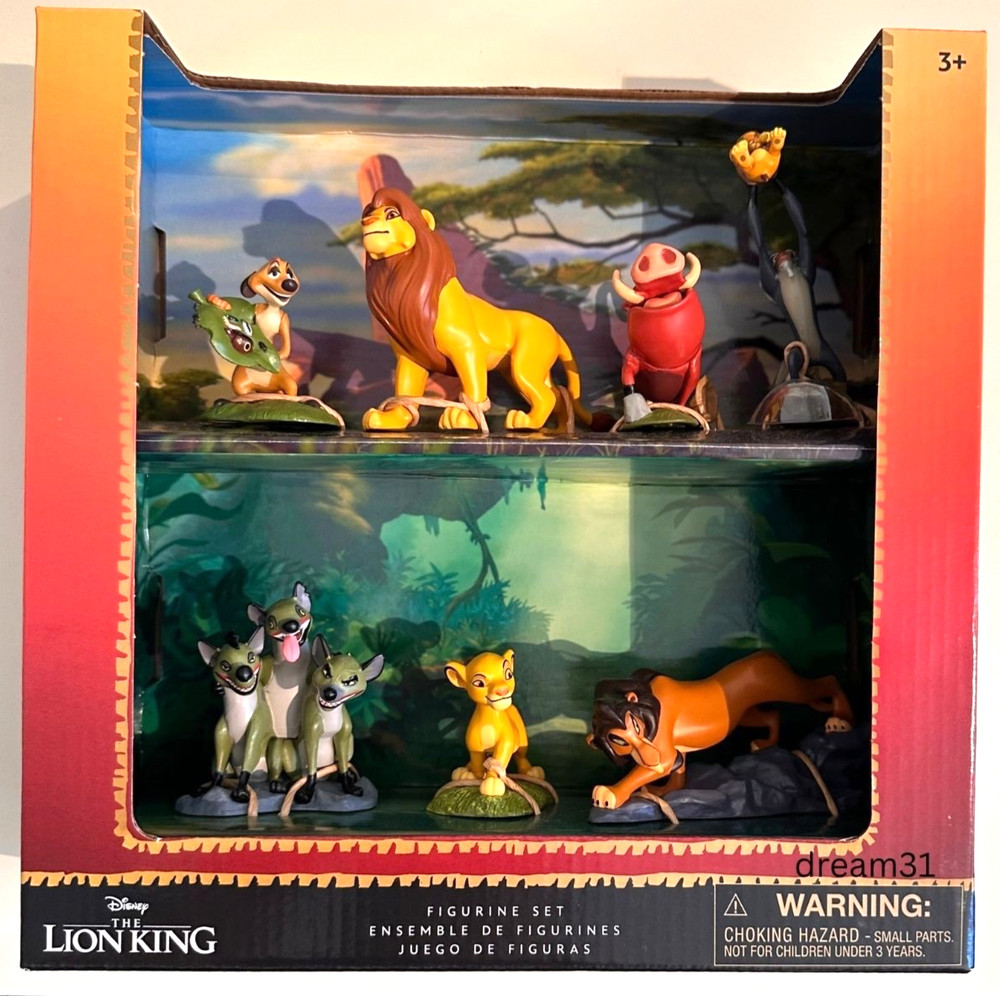 NIB Disney The Lion King 7 piece Figurine Toy Set Simba, Nala, Mufasa, Rafiki