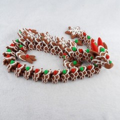 3D Printed Articulated Gingerbread Dragon – Holiday Decor – Multicolor!