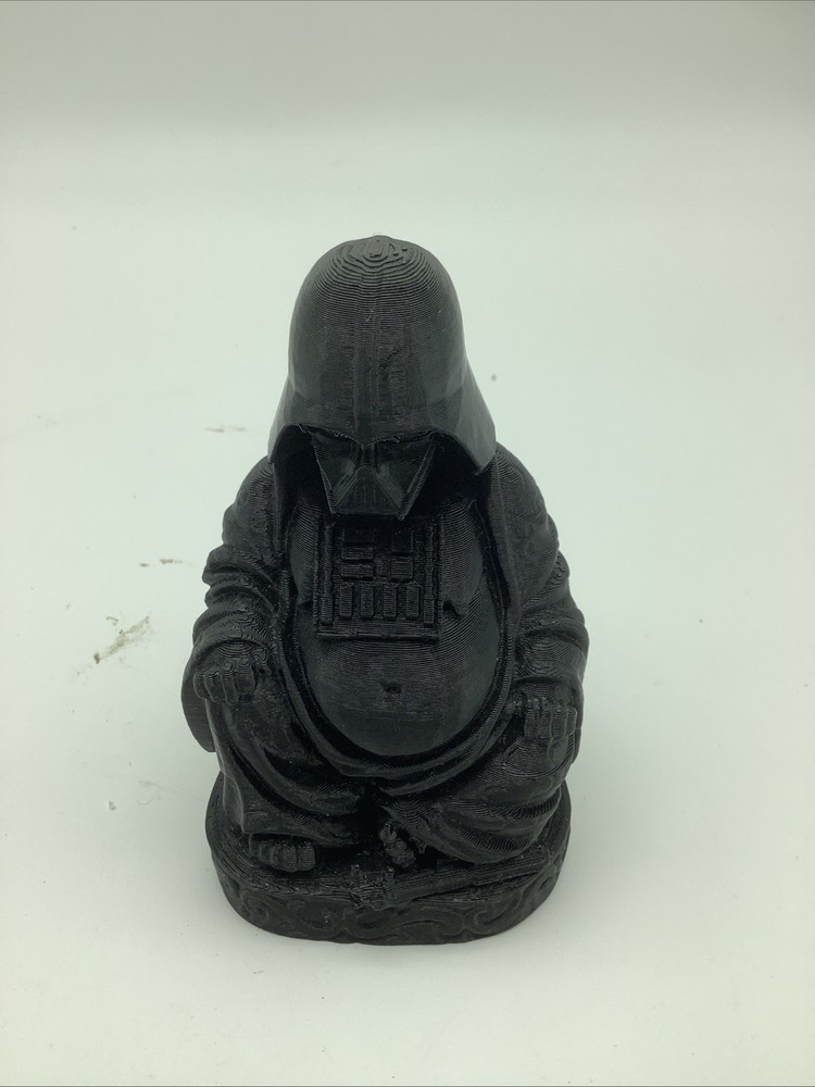 3D Printed 4″ Star Wars Darth Vader Inspired Buddha Figure Black PLA Plastic
