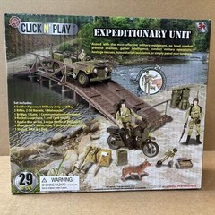 1:18 Expedition Team and Accessories Military Model soldier Jeep bridge set Gift