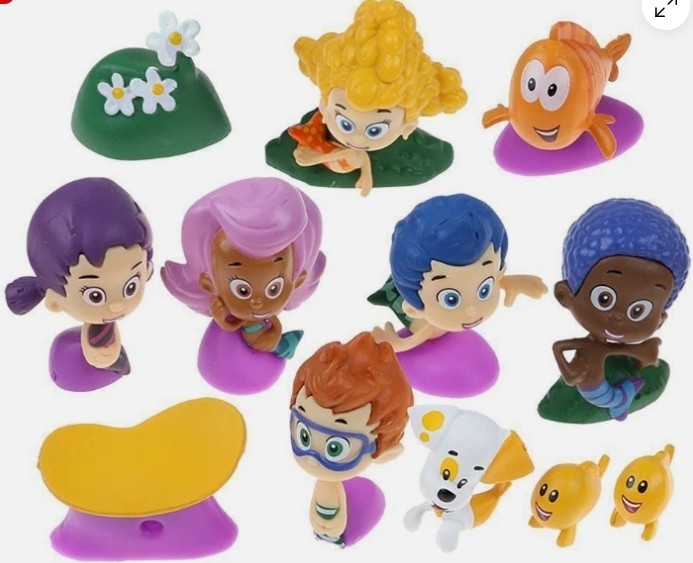 12 Pc Set Bubble Guppies Cake Toppers Mini .5-2″ Figures NIP