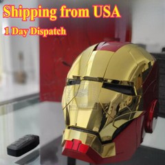 Iron Man Gold MK5 Helmet Electronic Voice Activated Open&Close Mask Autoking New