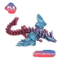 3D Printed Dragon Crystal Fully Articulated Dragon Fidget Toys Home Office Decor