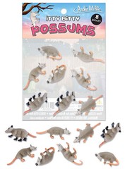 Itty Bitty Possums (Bag of 8) – Miniature Animal Figurine Toys – Archie McPhee