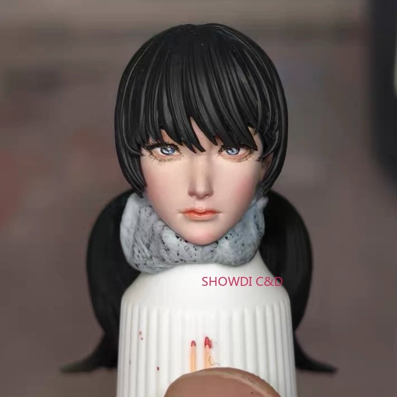 1/12 Custom Chainsaw Man Asa Mitaka Head Carving For 6″ Romankey&Other’s Figure