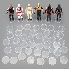 36 Clear Round Display Stands for 3.75” Action Figures – 37.5mm Base, 3.6mm Peg