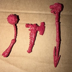 TMNT Ninja Turtles Accessories 1997 Tyranno Shredder Weapons COMPLETE Set! DINO