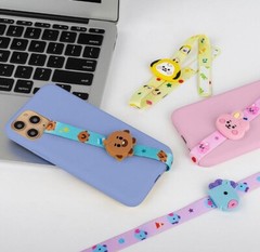 [US seller] BT21 Baby Character Figure Finger Phone Strap BTS Smartphone Holder