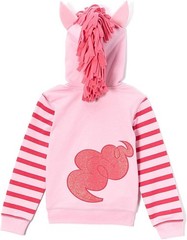 Breezy Girls’ Zip Hoodie with 3D Mane & Pockets – My Little Pony Style 6x