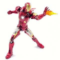 Marvel Avengers Iron Man Mark 7 MK7 Ironman Toy LED Light Action Figure Model