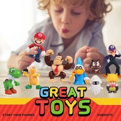48 pcs Set Super Mario Figures Toy Action Figures Mario 2-5.5 CM Cake Topper-NEW