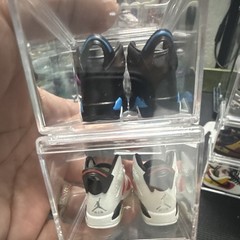 Jordan Miniature Sneaker Shoes Set (2 Pairs) Black White Red Blue